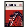 Reign & Hail Red London Eye Modernist Architectural Travel Poster In Red