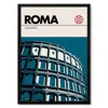 Reign & Hail Rome Colosseum Modernist Architectural Travel Poster
