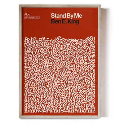 Reign & Hail Stand By Me - Ben E King - Song Lyric Print In Orange