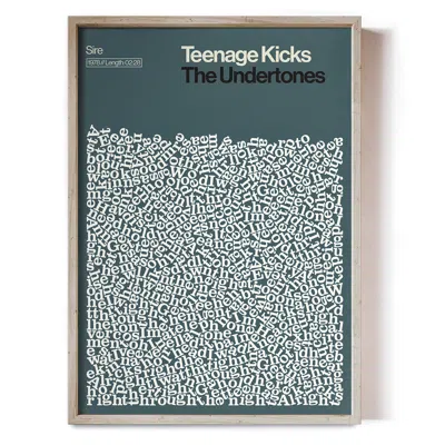 Reign & Hail Teenage Kicks - The Undertones - Song Lyric Print In Green