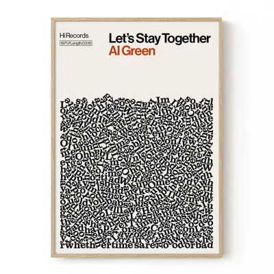 Reign & Hail White Lets Stay Together - Al Green - Song Lyric Print - A2