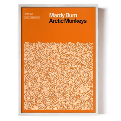 Reign & Hail Yellow / Orange Mardy Bum - Arctic Monkeys - Song Lyric Print - A0 In Yellow/orange