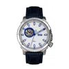 Reign Bauer Automatic Semi-skeletonleather-band Watch In Blue