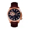 Reign Bauer Automatic Semi-skeletonleather-band Watch In Multi