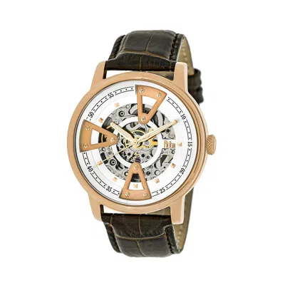 Reign Belfour Automatic Silver Dial Men's Watch Reirn3604 In Brown/pink/silver Tone/rose Gold Tone/gold Tone