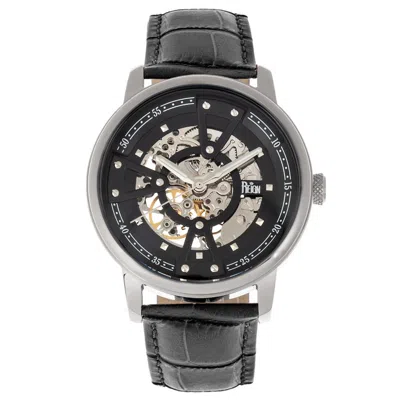 Reign Belfour Automatic Skeleton Leather-band Watch In Silver