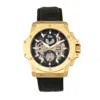 Reign Commodus Automatic Skeleton Leather-band Watch In Black