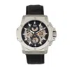 Reign Commodus Automatic Skeleton Leather-band Watch In Silver