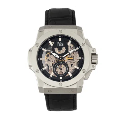 Reign Commodus Automatic Skeleton Leather-band Watch In Silver