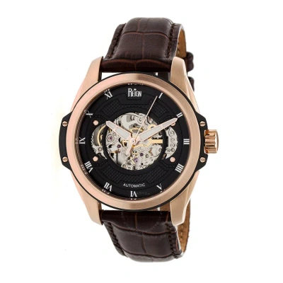 Reign Henley Automatic Black Dial Men's Watch Reirn4506 In Black / Brown / Gold Tone / Rose / Rose Gold Tone