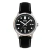 Reign Henry Automatic Canvas-overlaid Leather-band Watch With Date In Black