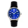 Reign Henry Automatic Canvas-overlaid Leather-band Watch With Date In Blue