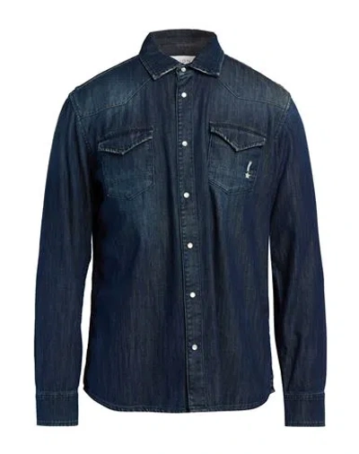 Reign Man Denim Shirt Blue Size L Cotton