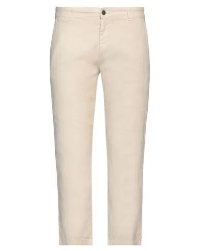Reign Man Pants Ivory Size 34 Cotton, Linen, Elastane In White