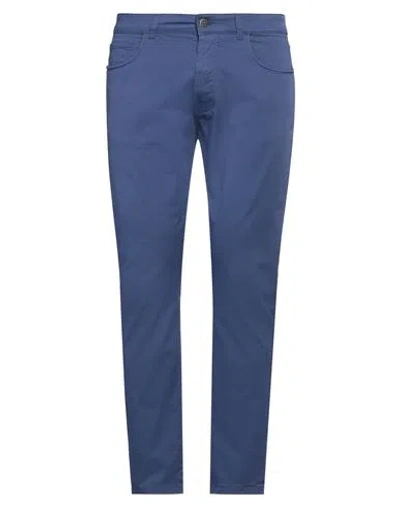 Reign Man Pants Navy Size 34 Cotton, Elastane In Navy Blue