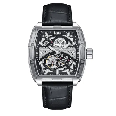 Reign Olympia Automatic Semi-skeleton Leather-band Watch In Multi