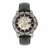 Reign Philippe Automatic Skeleton Leather-band Watch In Silver