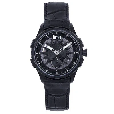Pre-owned Reign Solstice Automatic Semi-skeleton Watch - Black