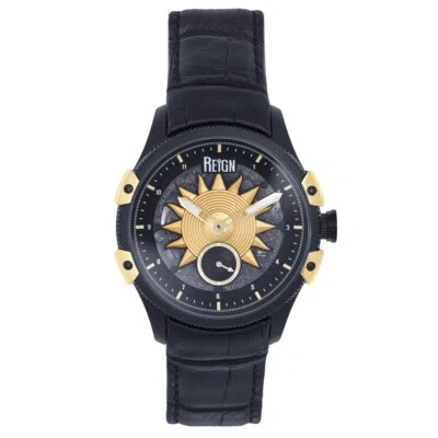 Pre-owned Reign Solstice Automatic Semi-skeleton Watch - Black/gold