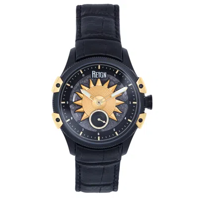 Reign Solstice Automatic Semi-skeleton Watch - Black/gold