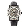Reign Stavros Automatic Skeleton Leather-band Watch In Pink