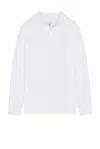 Reigning Champ Academy Long Sleeve Polo In White