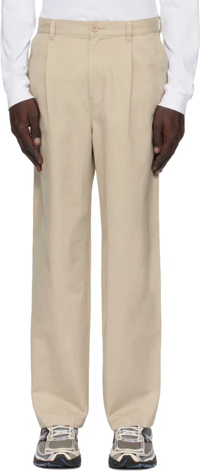 Reigning Champ Beige Cotton Chino Sophomore Trousers In 270 Sand