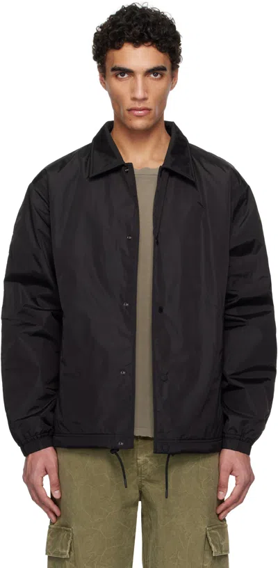 Reigning Champ Black Econyl Satin Nylon Coach's Jacket In 001 Black