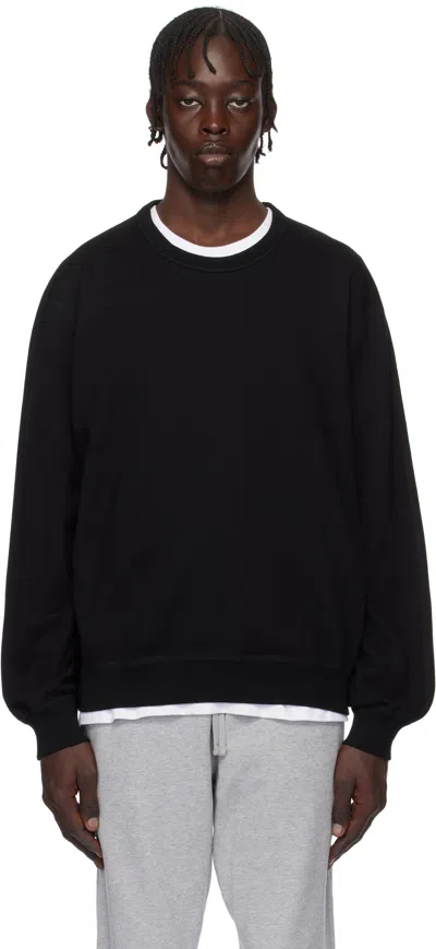 Reigning Champ Black Midweight Terry Standard Crewneck Sweatshirt In 001 Black