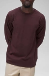 Reigning Champ Classic Fit Long Sleeve Midweight Cotton T-shirt In Oxblood