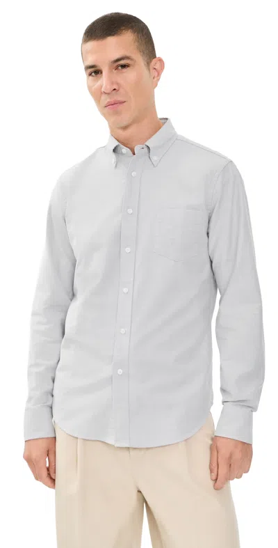 Reigning Champ Cotton Oxford Windsor Standard Shirt Light Grey In Gray