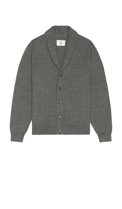 Reigning Champ Cotton Slub Laurel Cardigan In Heather Carbon