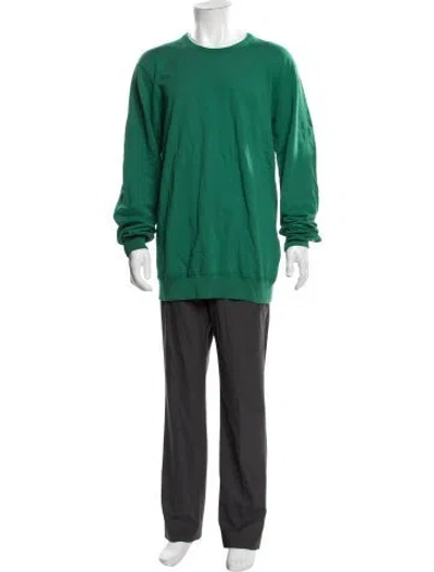 Pre-owned Reigning Champ Crew Neck Long Sleeve In Green