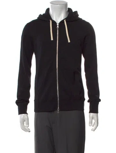 Pre-owned Reigning Champ Crew Neck Long Sleeve Hoodie In Black