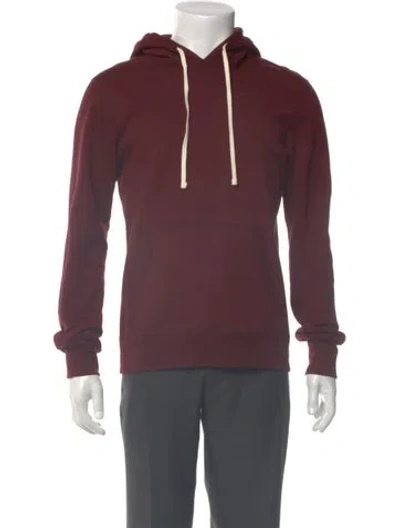 Pre-owned Reigning Champ Crew Neck Long Sleeve Hoodie In Burgundy