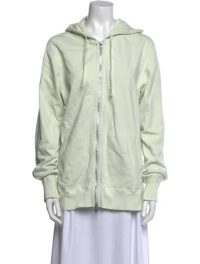Pre-owned Reigning Champ Crew Neck Long Sleeve Hoodie In Green