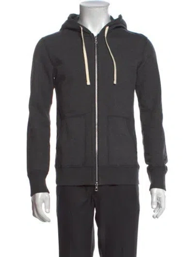 Pre-owned Reigning Champ Crew Neck Long Sleeve Hoodie In Grey