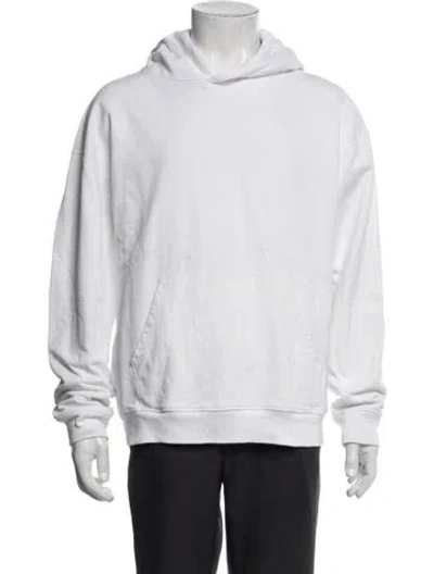 Pre-owned Reigning Champ Crew Neck Long Sleeve Hoodie In White