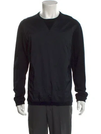Pre-owned Reigning Champ Crew Neck Long Sleeve Pullover In Black