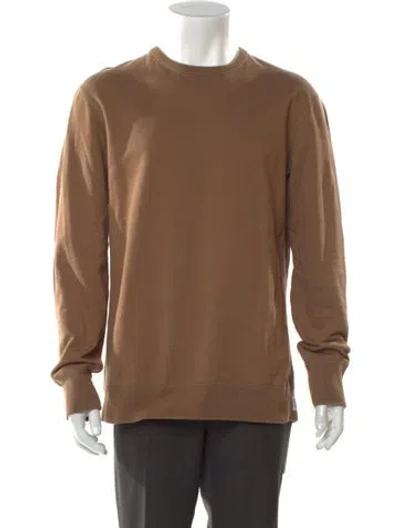 Pre-owned Reigning Champ Crew Neck Long Sleeve Pullover In Brown
