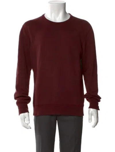 Pre-owned Reigning Champ Crew Neck Long Sleeve Pullover In Burgundy