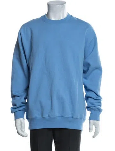 Pre-owned Reigning Champ Crew Neck Long Sleeve Sweatshirt In Blue
