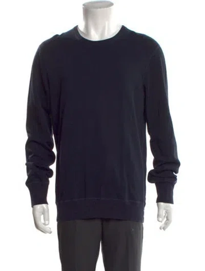 Pre-owned Reigning Champ Crew Neck Long Sleeve Sweatshirt In Blue