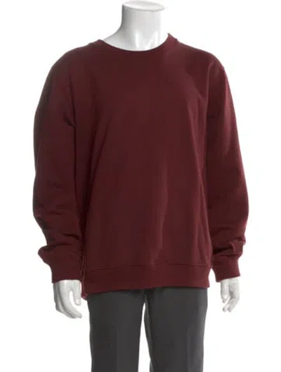 Pre-owned Reigning Champ Crew Neck Long Sleeve Sweatshirt In Burgundy