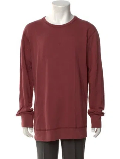 Pre-owned Reigning Champ Crew Neck Long Sleeve Sweatshirt In Burgundy