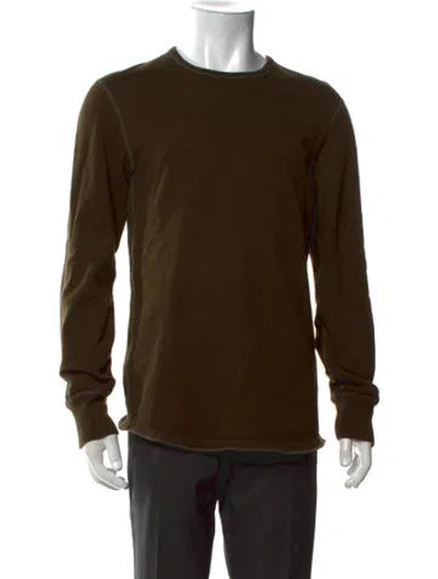 Pre-owned Reigning Champ Crew Neck Long Sleeve Sweatshirt In Green