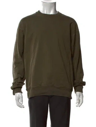 Pre-owned Reigning Champ Crew Neck Long Sleeve Sweatshirt In Green
