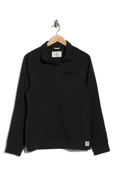 Reigning Champ Double Knit Slim Quarter Zip Sweatshirt In Black