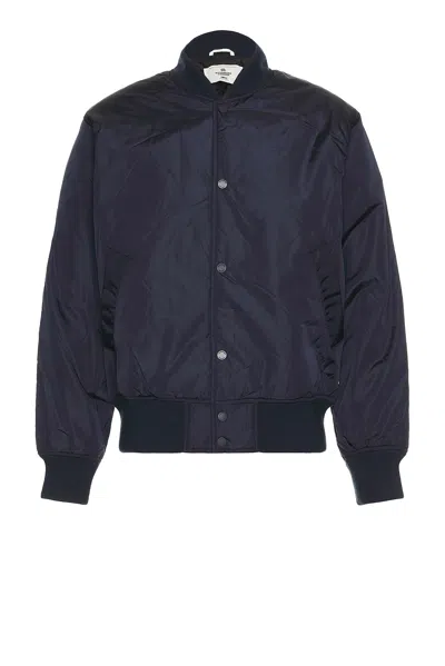 Reigning Champ Econyl Satin Nylon Stadium Jacket In Navy