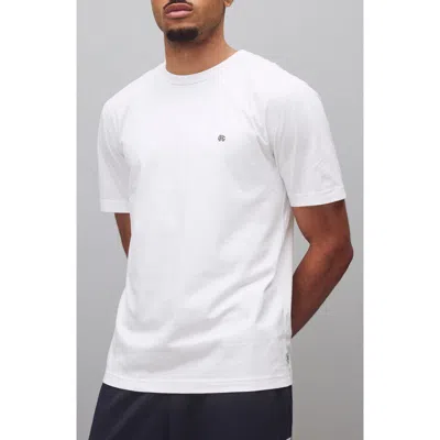 Reigning Champ Embroidered Monogram Lightweight Jersey T-shirt In White